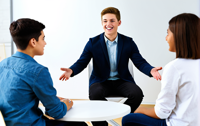 Youth Counselor Leading a Group Session**

"A professional youth counselor, facilitating a group therapy session with teenage participants in a brightly lit, modern office. The teens are fully clothed in casual, modest attire. The counselor is engaging and empathetic. The scene promotes a safe, supportive atmosphere. Emphasis on positive body language and facial expressions. Safe for work, appropriate content, professional, fully clothed, modest, family-friendly, perfect anatomy, correct proportions, natural pose, well-formed hands, proper finger count, natural body proportions, high quality."

**