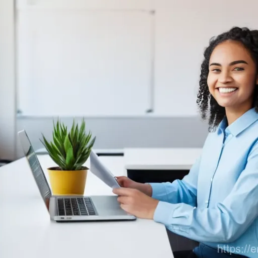 청소년지도사로서의 업무 개선 아이디어 - **Prompt:** A dynamic, modern school counseling office bathed in warm, natural light. A diverse fema...