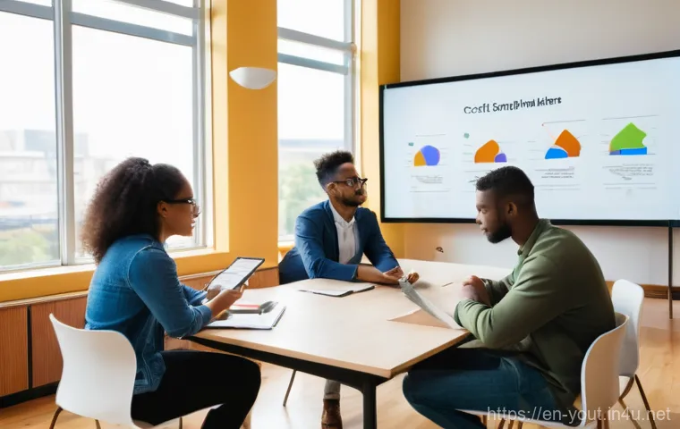 청소년지도사와 청소년 자립 지원 프로그램 - **Prompt 2: Hands-On Life Skills Workshop**
    A dynamic, bright scene inside a community workshop ...