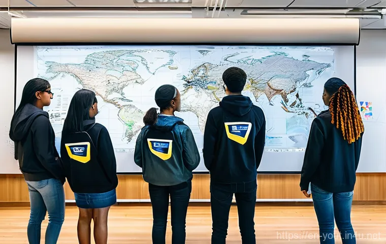 청소년지도사와 청소년 글로벌 워크샵 - **Intercultural Collaboration in Action:** A vibrant and diverse group of teenagers (ages 16-18) fro...